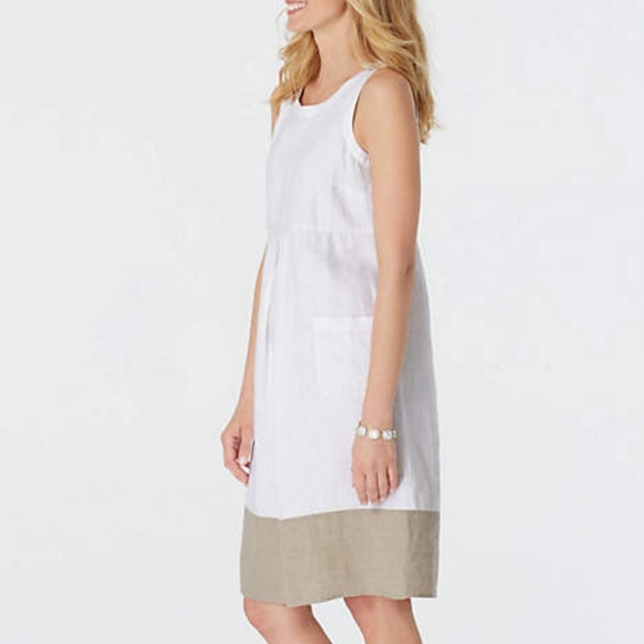 J. Jill - L - Very Pretty Linen Two-Pocket Dress - Picture 4 of 8